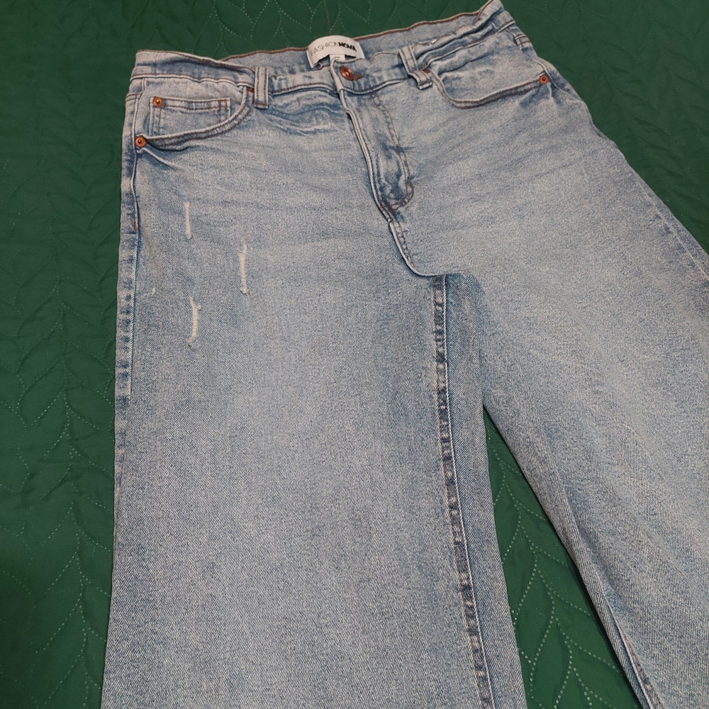 Fashion Nova Light Blue Flare Jeans - Picture 7 of 8